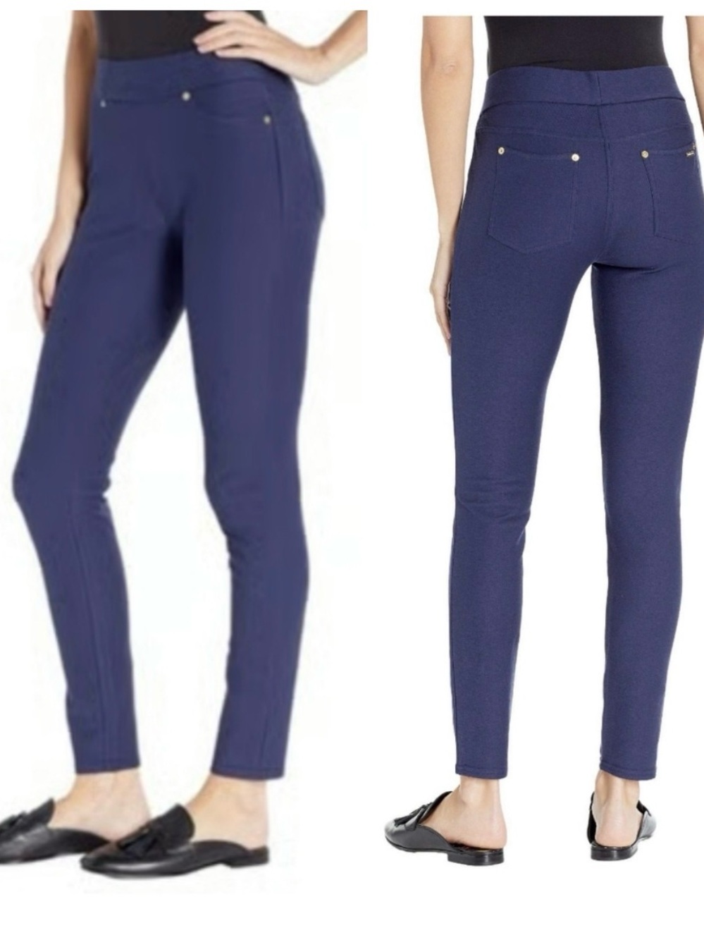 Michael Kors Navy High-Rise Slim Ponte Pants